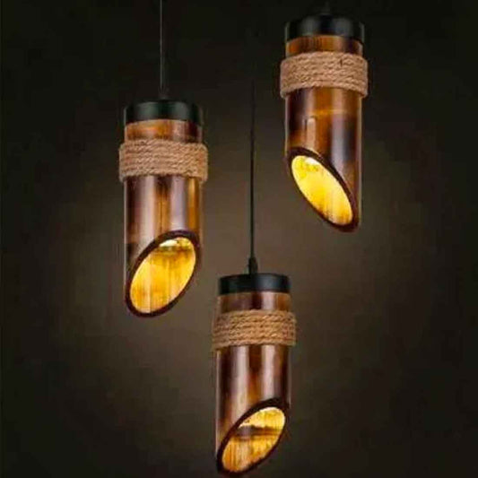 Bamboo Hanging Vertical Lampshade (With Electrical Accessories)