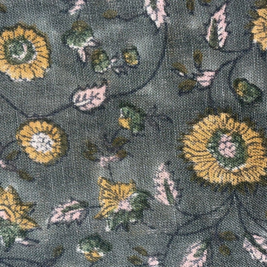 Charulata Cotton 44" Block-Printed Jaal Upholstery Fabric