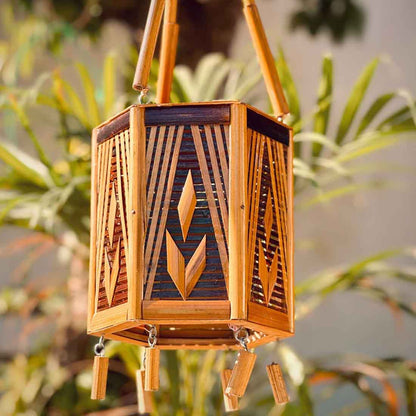 Hanging Lampshade - 6 corner - (Without Electrical Accessories)