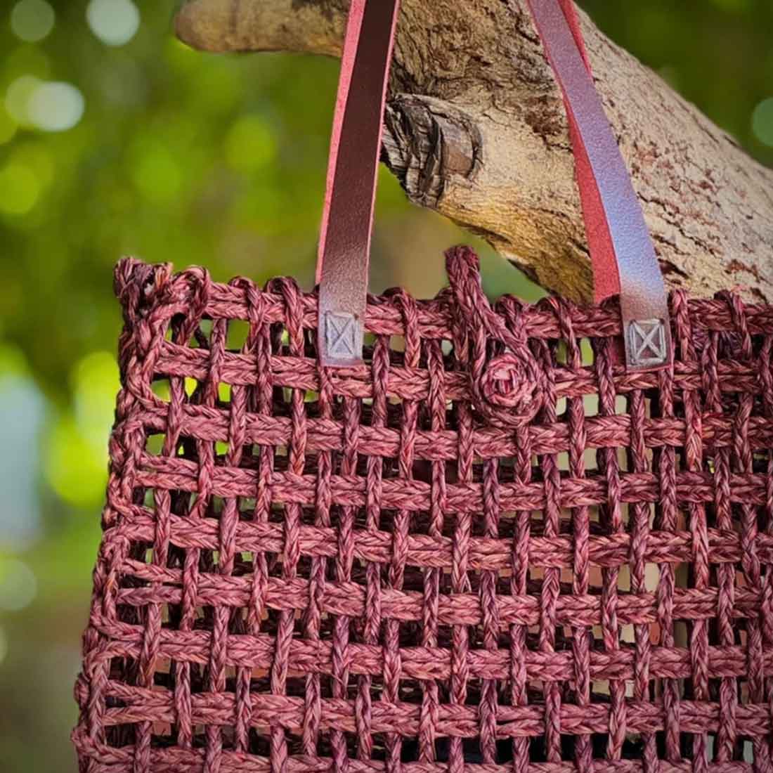 SauraWeave Sabai Grass Mesh Bag - Designer Handle Tote