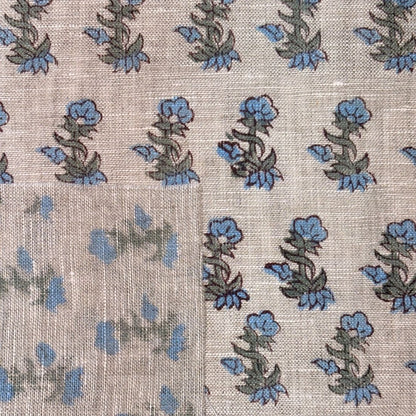 Naira Block Printed Linen Fabric | Upholstery & Home Décor Fabric