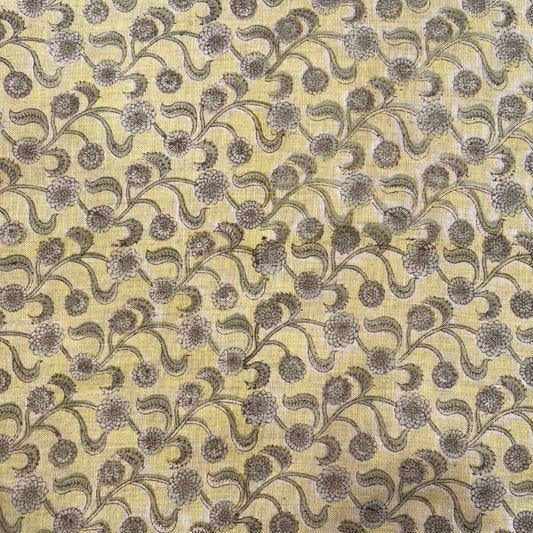 Aseem Block Printed Linen Fabric | Upholstery & Home Décor Fabric