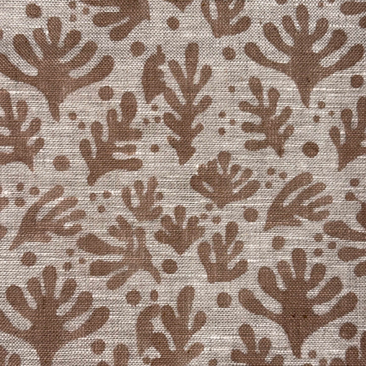 Shahi Linen 58" Block-Printed Abstract Upholstery Fabric