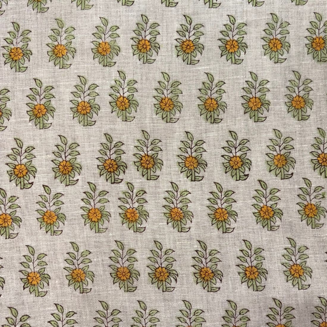 Sahni Block Printed Linen Fabric | Upholstery & Home Décor Fabric