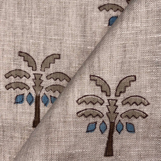 Pichwai Block Print Linen Fabric