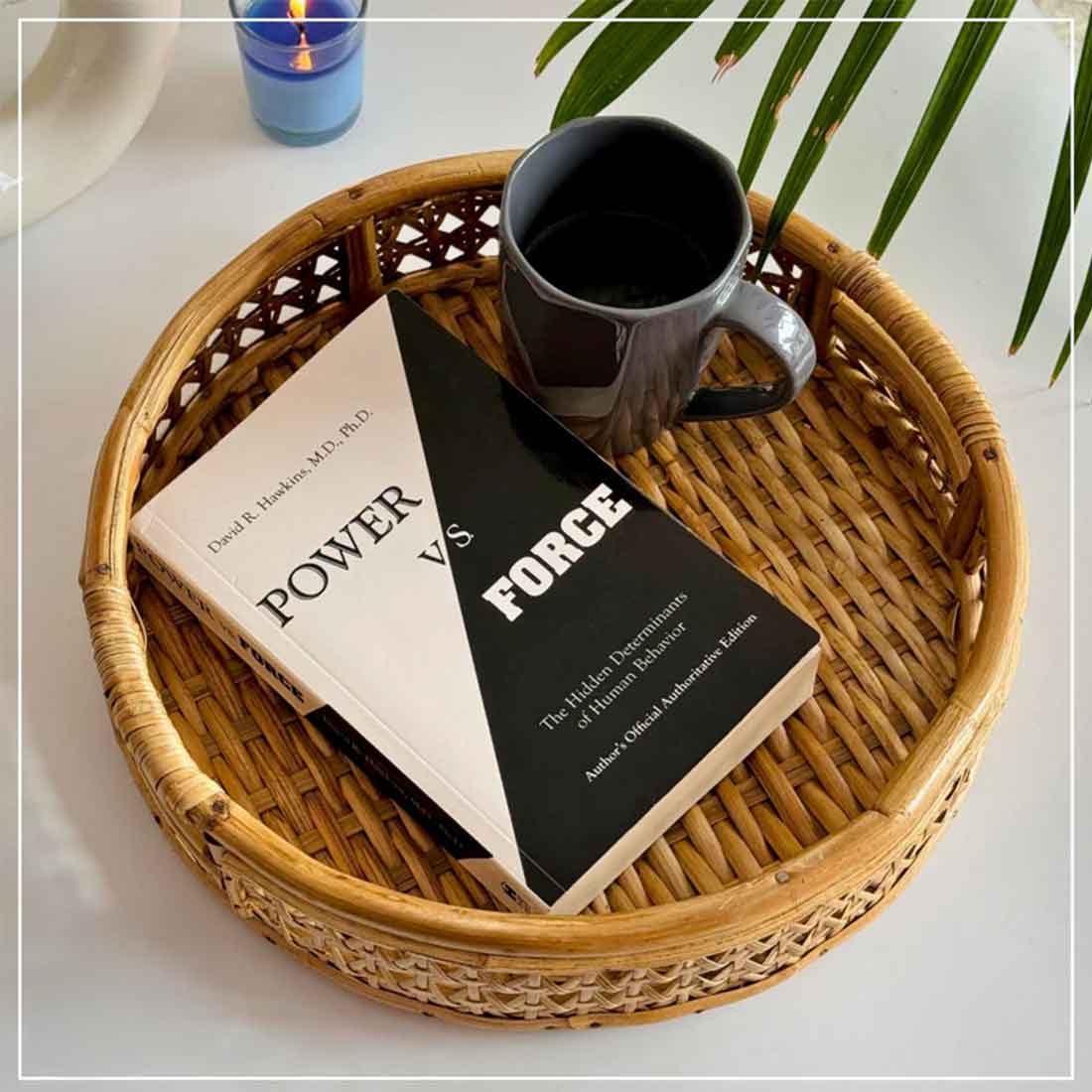 Designer Cane Tray with Cut Handle - Round