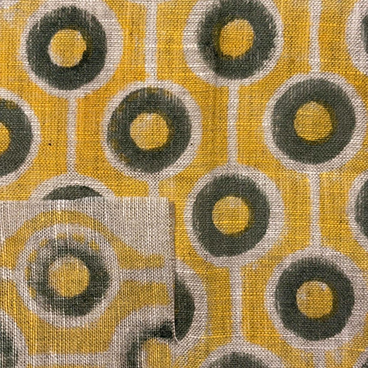 Sindoori Block Print Linen Fabric