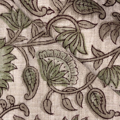 Alka Block Print Linen Fabric