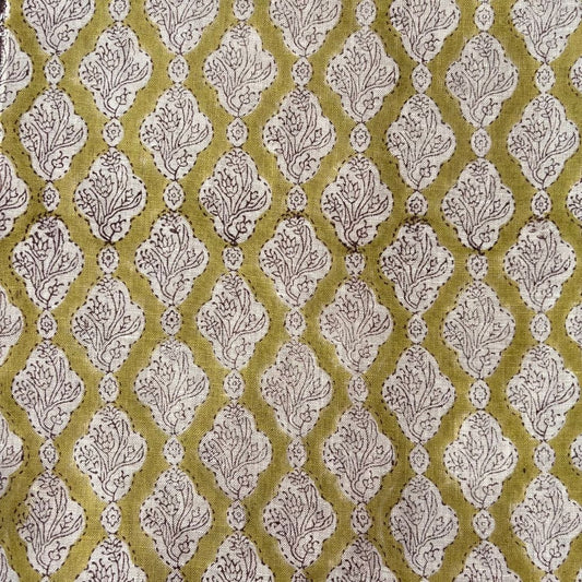 Raani Block Printed Linen Fabric | Upholstery & Home Décor Fabric