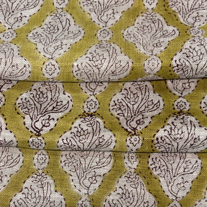 Raani Block Printed Linen Fabric | Upholstery & Home Décor Fabric