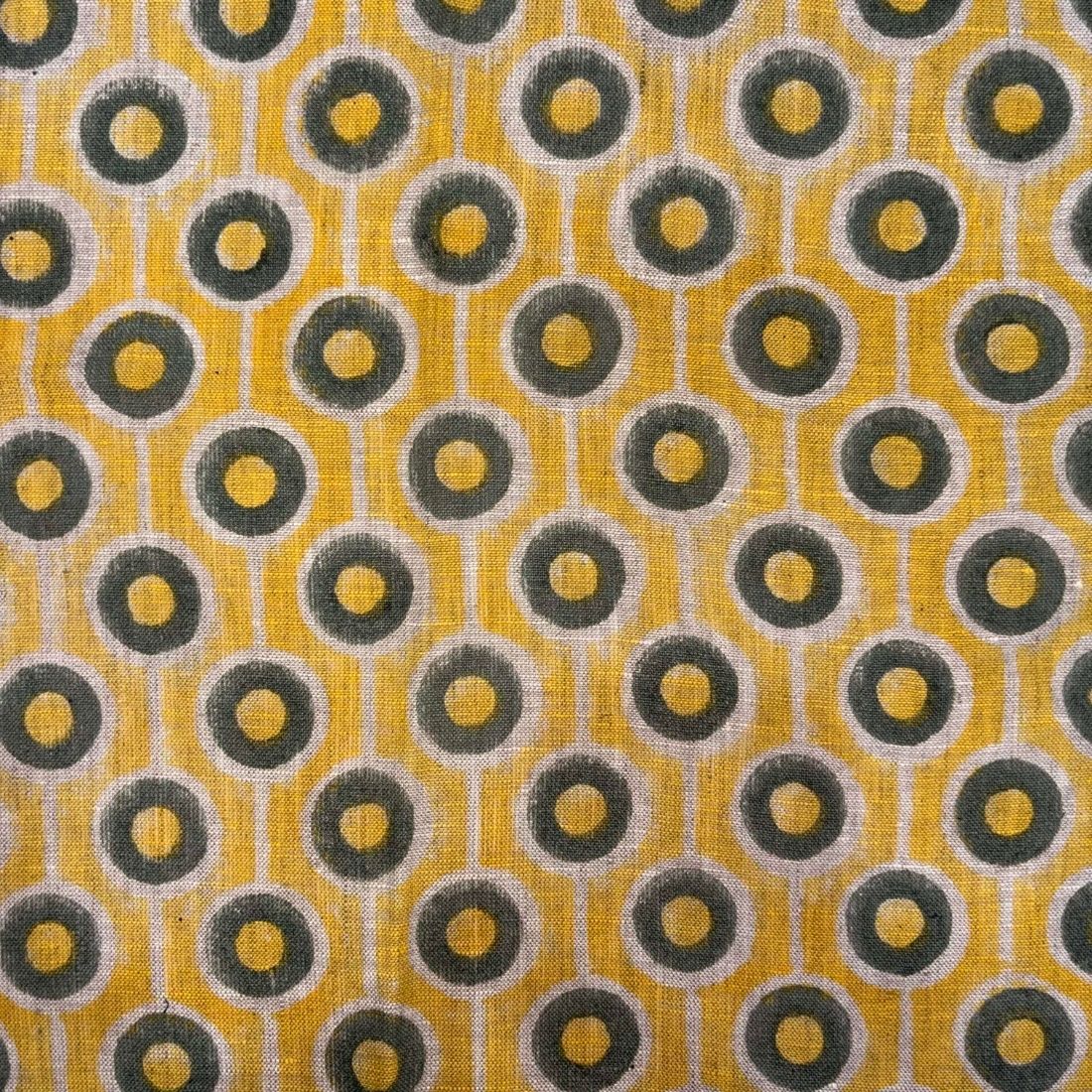 Sindoori Block Print Linen Fabric