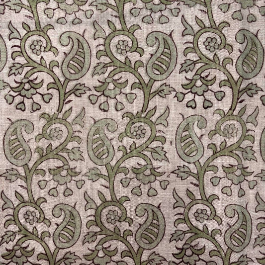 Rangmanch Linen 58" Block-Printed Jaal Upholstery Fabric