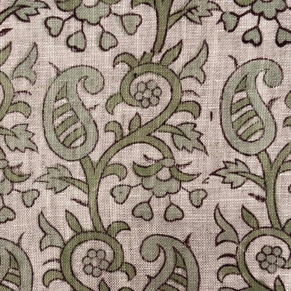 Rangmanch Linen 58" Block-Printed Jaal Upholstery Fabric