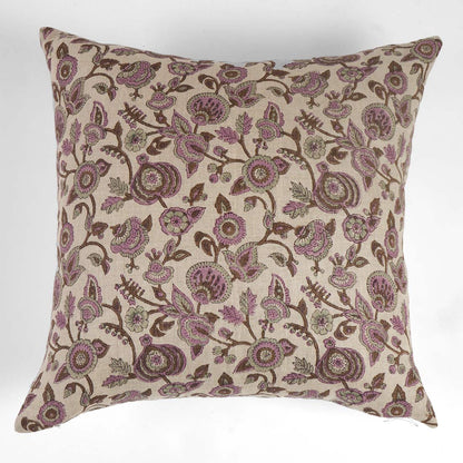 Decorative pillow with floral pattern on a white background