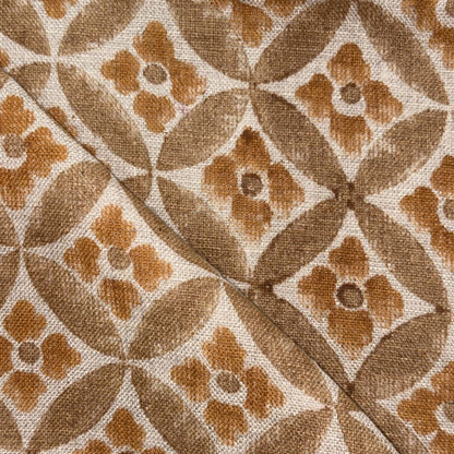 Close-up of a brown floral patterned fabric