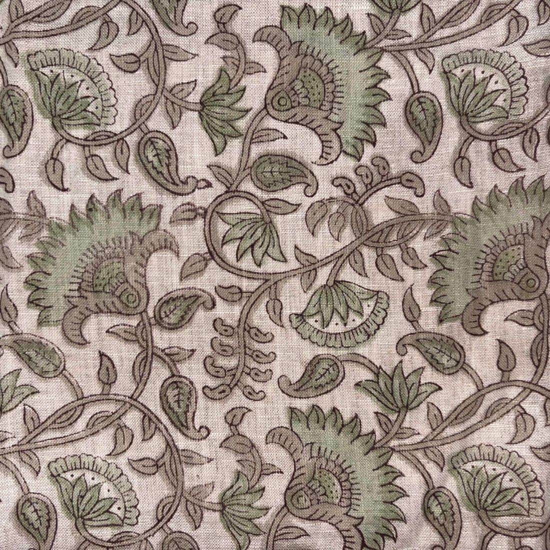 Alka Block Print Linen Fabric