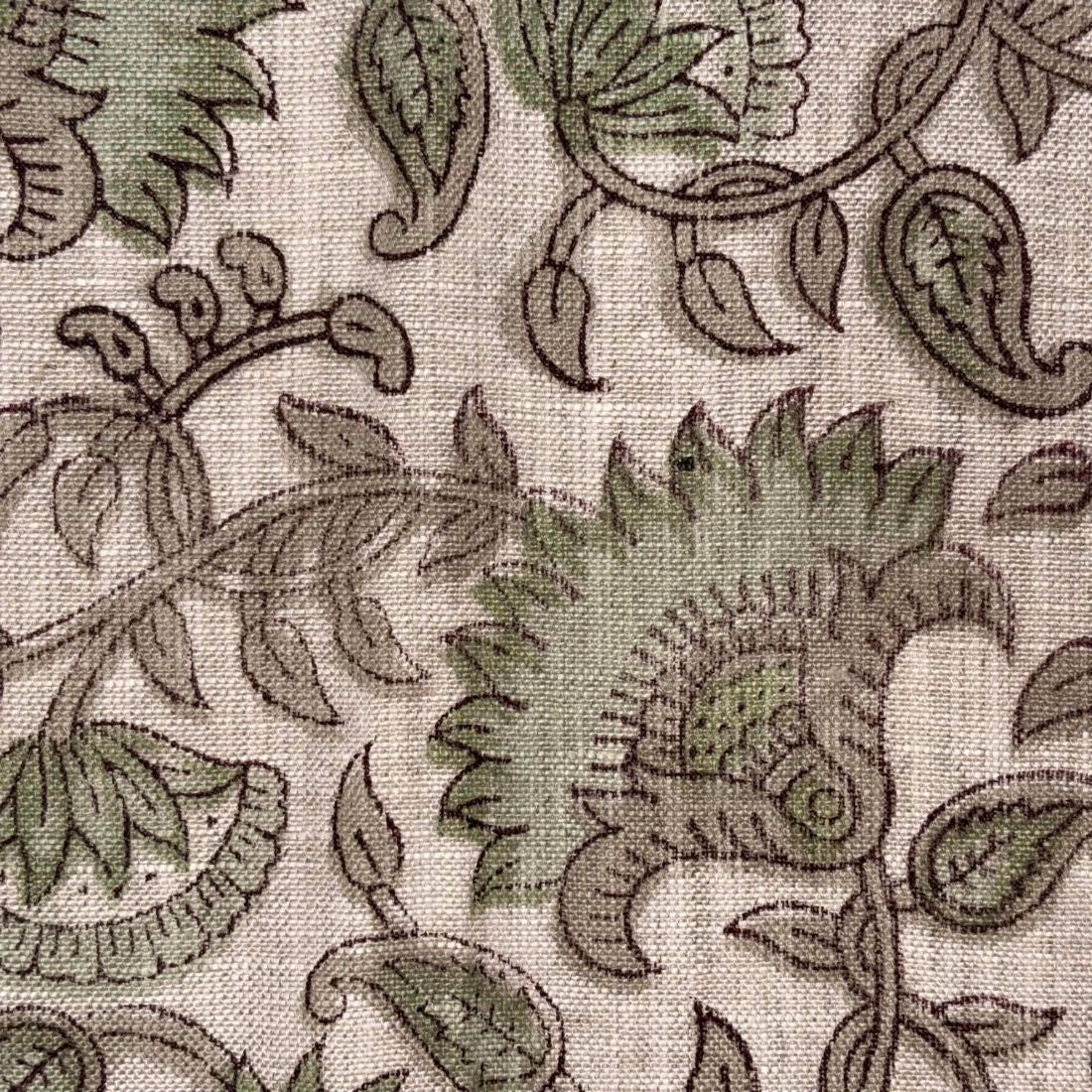 Alka Block Print Linen Fabric