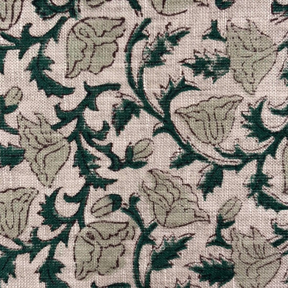 Suryoday Linen 58" Block-Printed Jaal Upholstery Fabric