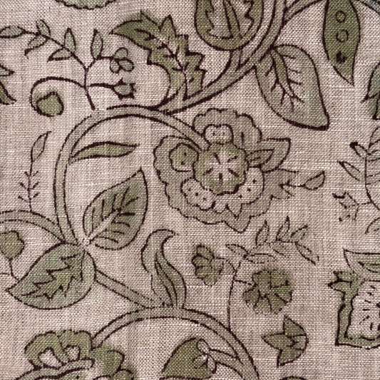 Pavitra Block Print Linen Fabric