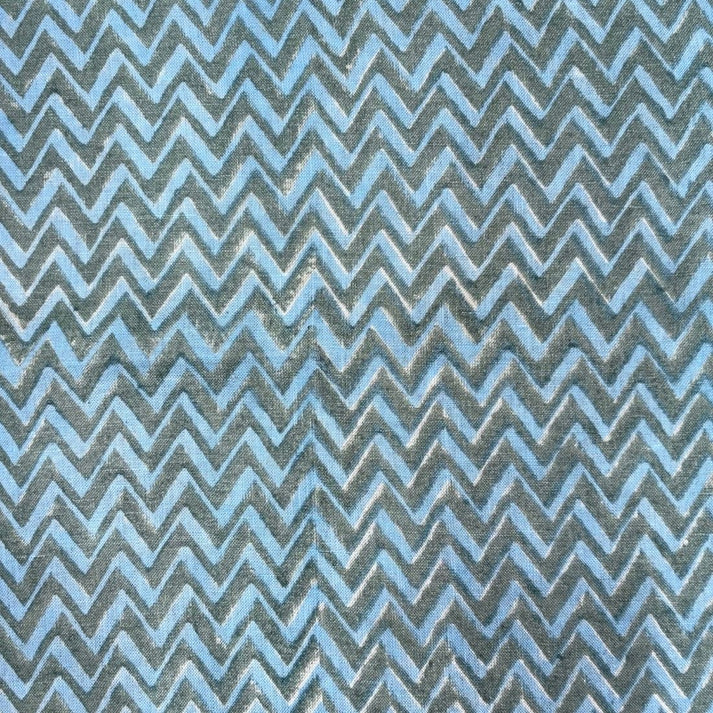 Naima Linen 58" Block-Printed Geometric Upholstery Fabric