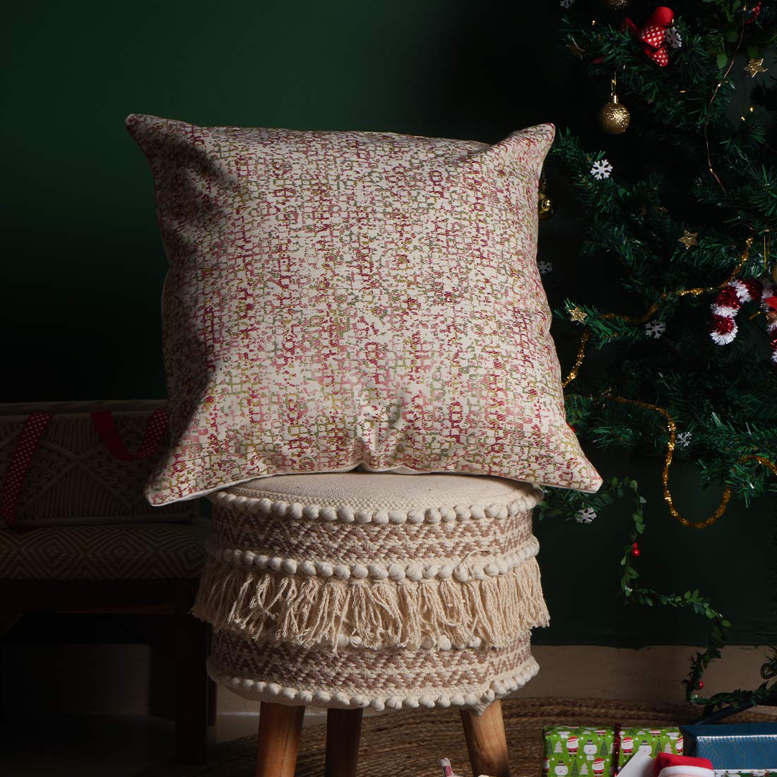 Noel Textured Pillow Cover | Textured Pillow Cover | Decorative Throw Cushion