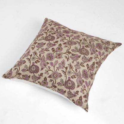 Decorative pillow with floral pattern on a white background