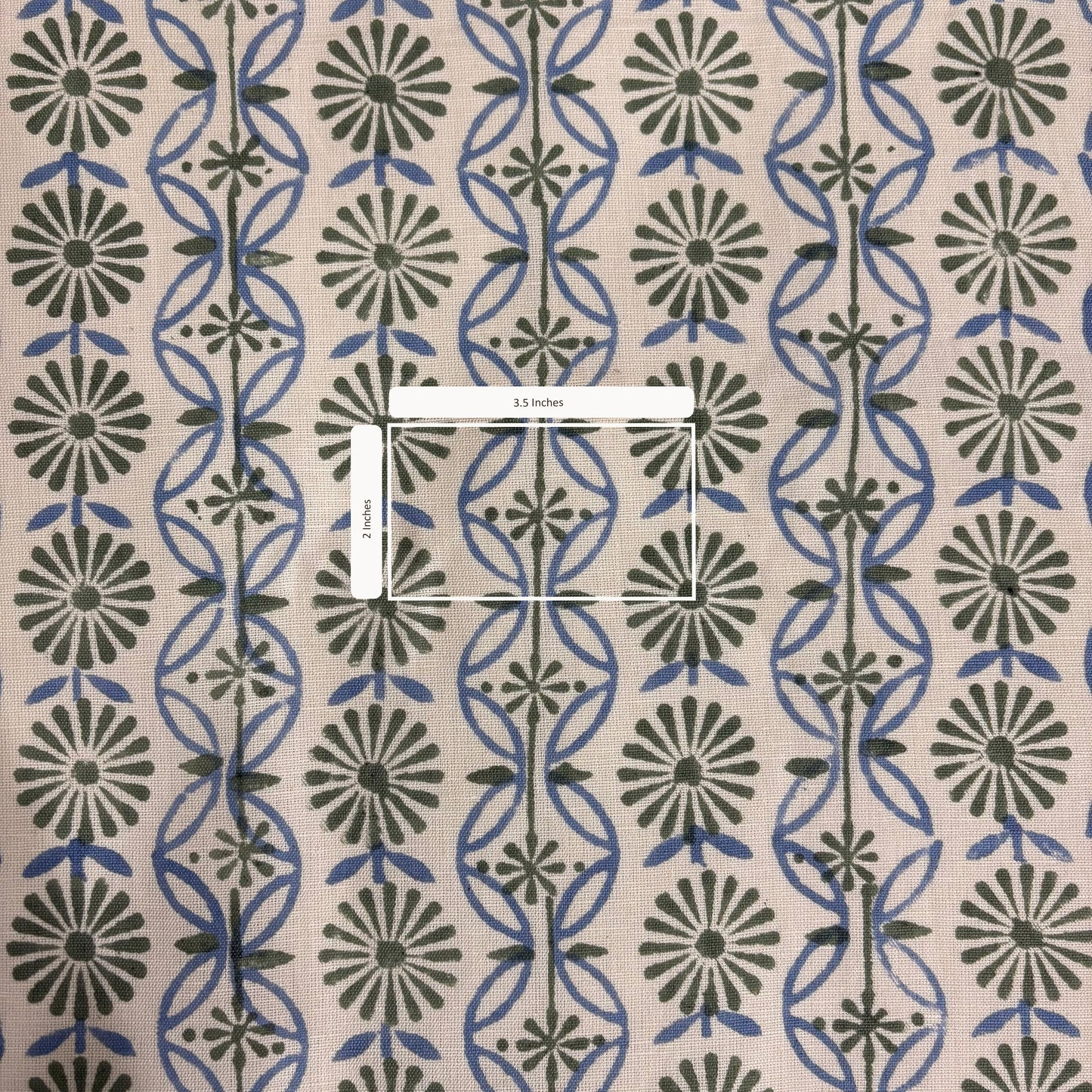 Nitya Cotton-Linen 44" Block-Printed Geometric Upholstery Fabric