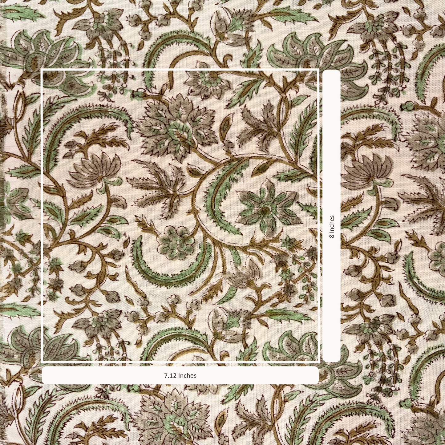 Malhar Cotton-Linen 44" Block-Printed Jaal Upholstery Fabric