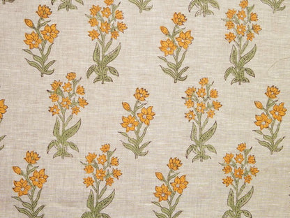 Banni Block Printed Linen Fabric | Upholstery & Home Décor Fabric