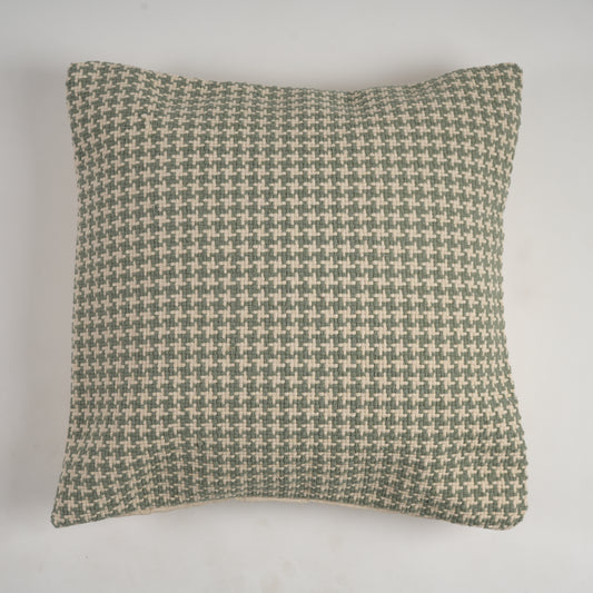 Silver Bloom Square Woven Pillow Cover