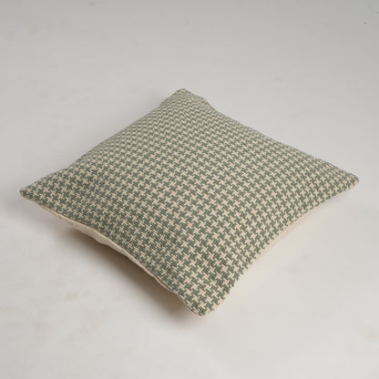 Silver Bloom Square Woven Pillow Cover