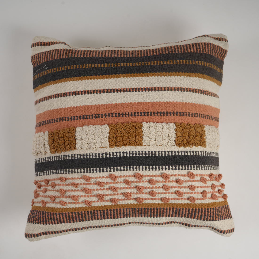 Ivory Mist Square Woven Pillow Cover