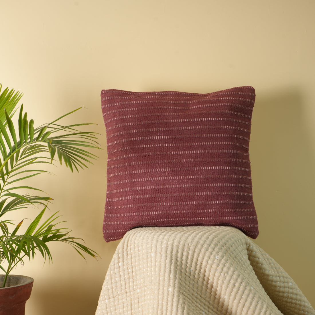 Noble Touch Square Woven Pillow Cover