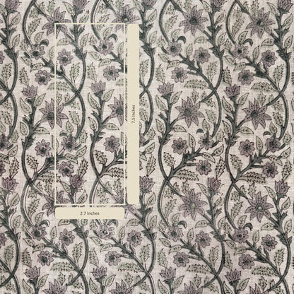 Amrah Linen 58" Block-Printed Jaal Upholstery Fabric