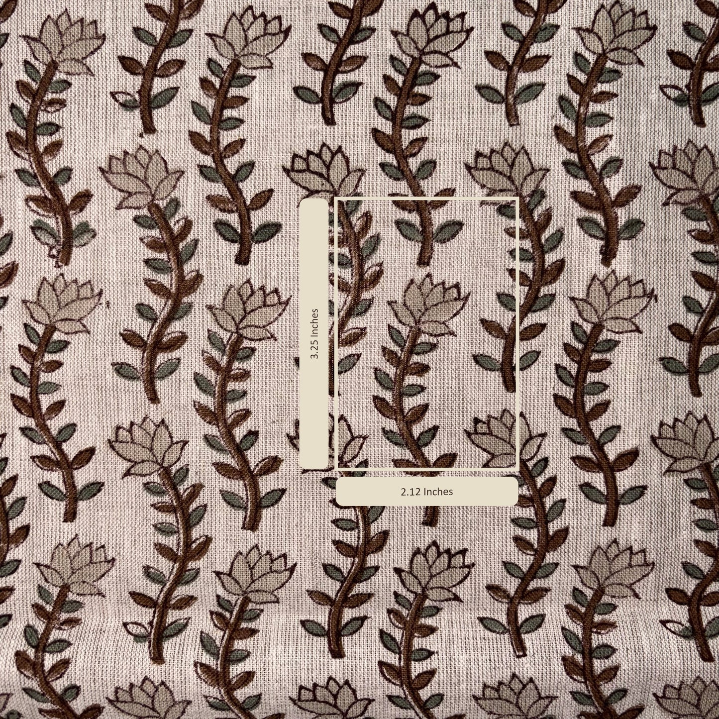 Textile with leaf pattern on a grey background
