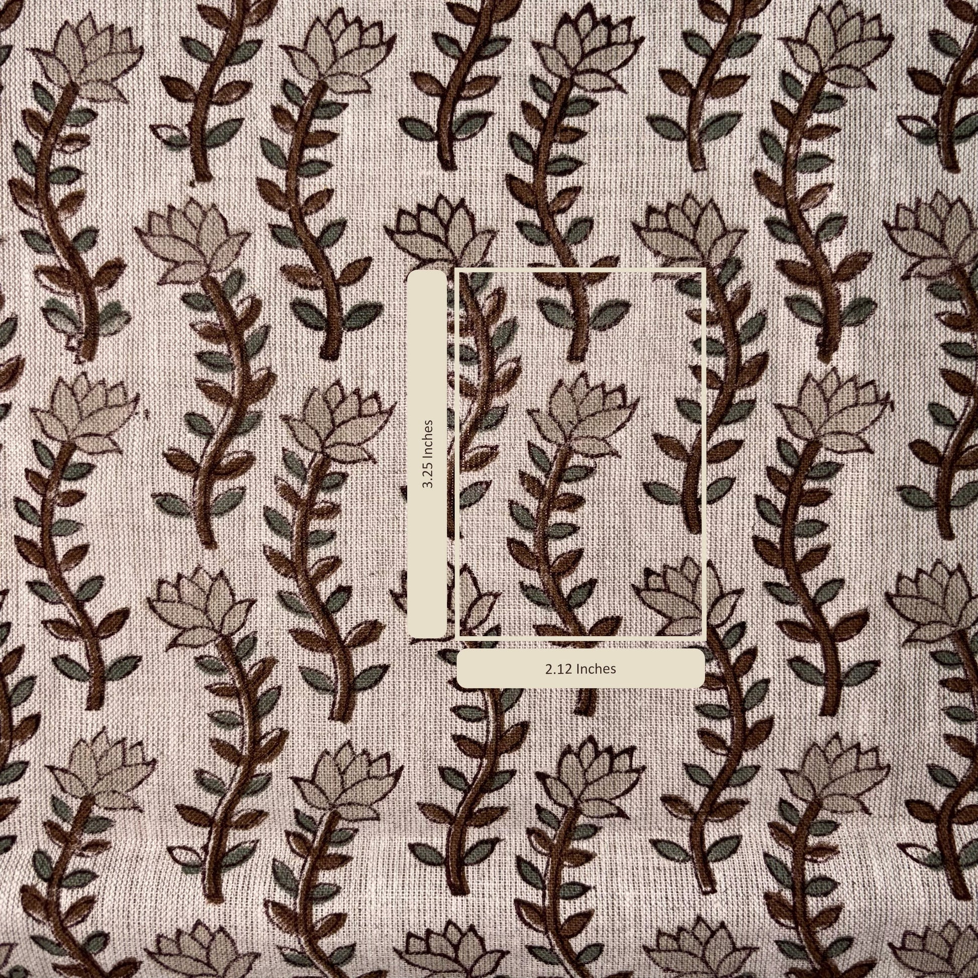 Textile with leaf pattern on a grey background