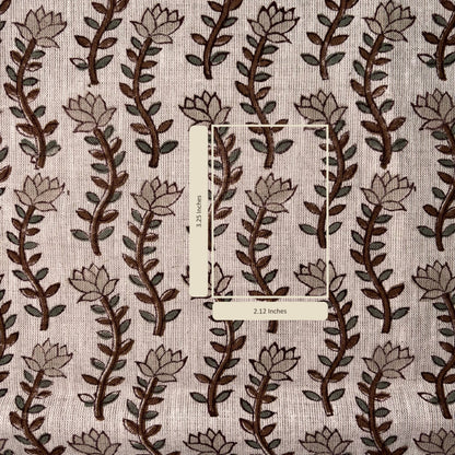Textile with leaf pattern on a grey background