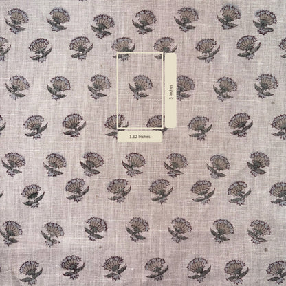 Ruhya Linen 58" Block-Printed Buti Upholstery Fabric