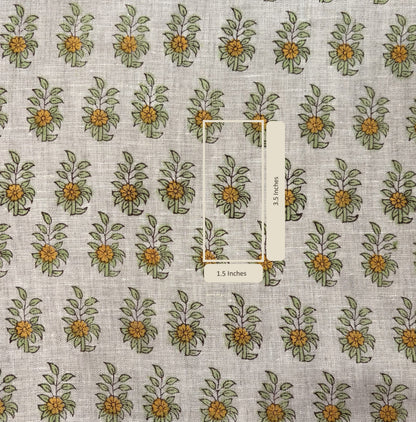 Floral patterned fabric with measurement scale