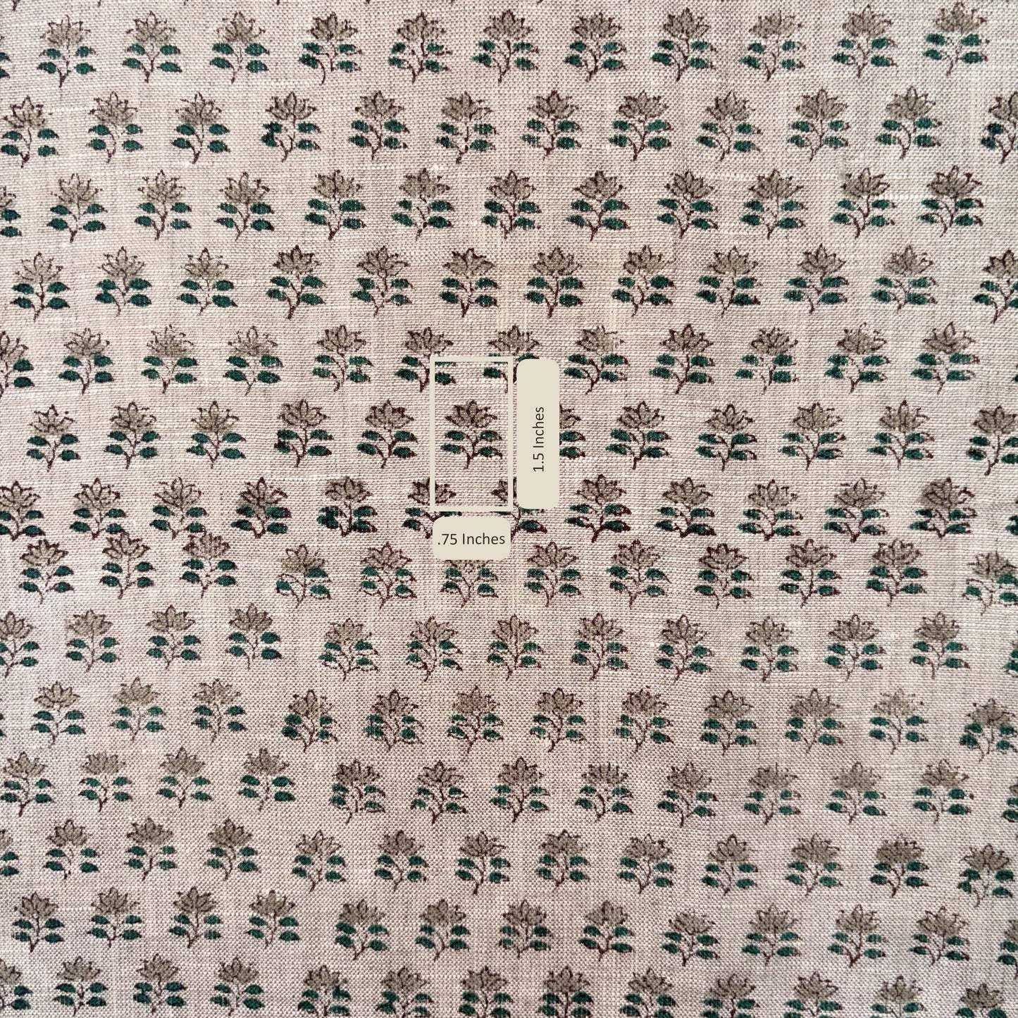 Textile with floral pattern on a grey background