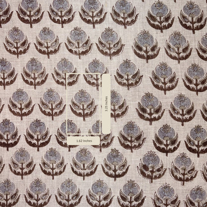 Patterned fabric with floral design on a beige background