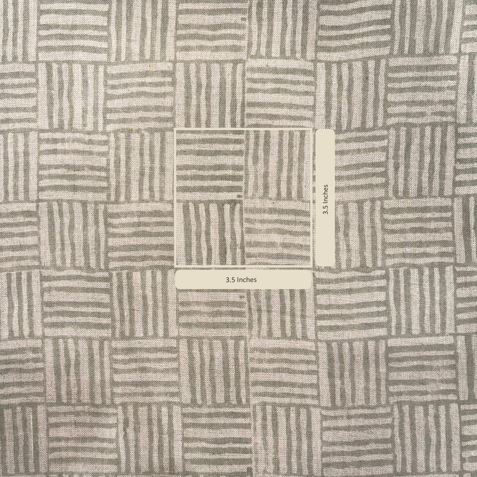 Textured fabric pattern with a swatch indicating 3.5 inches