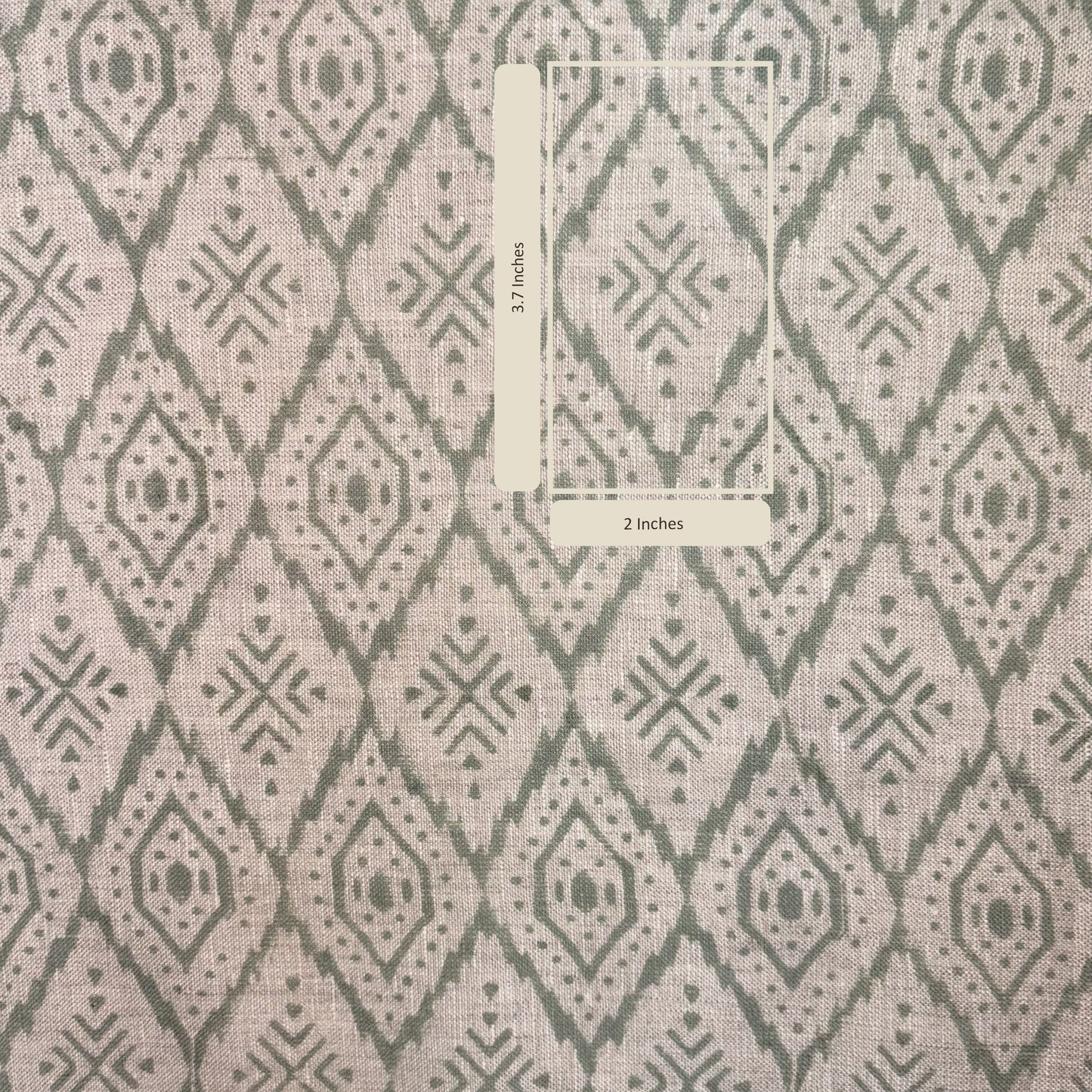 Fabric with diamond pattern and measurement scale