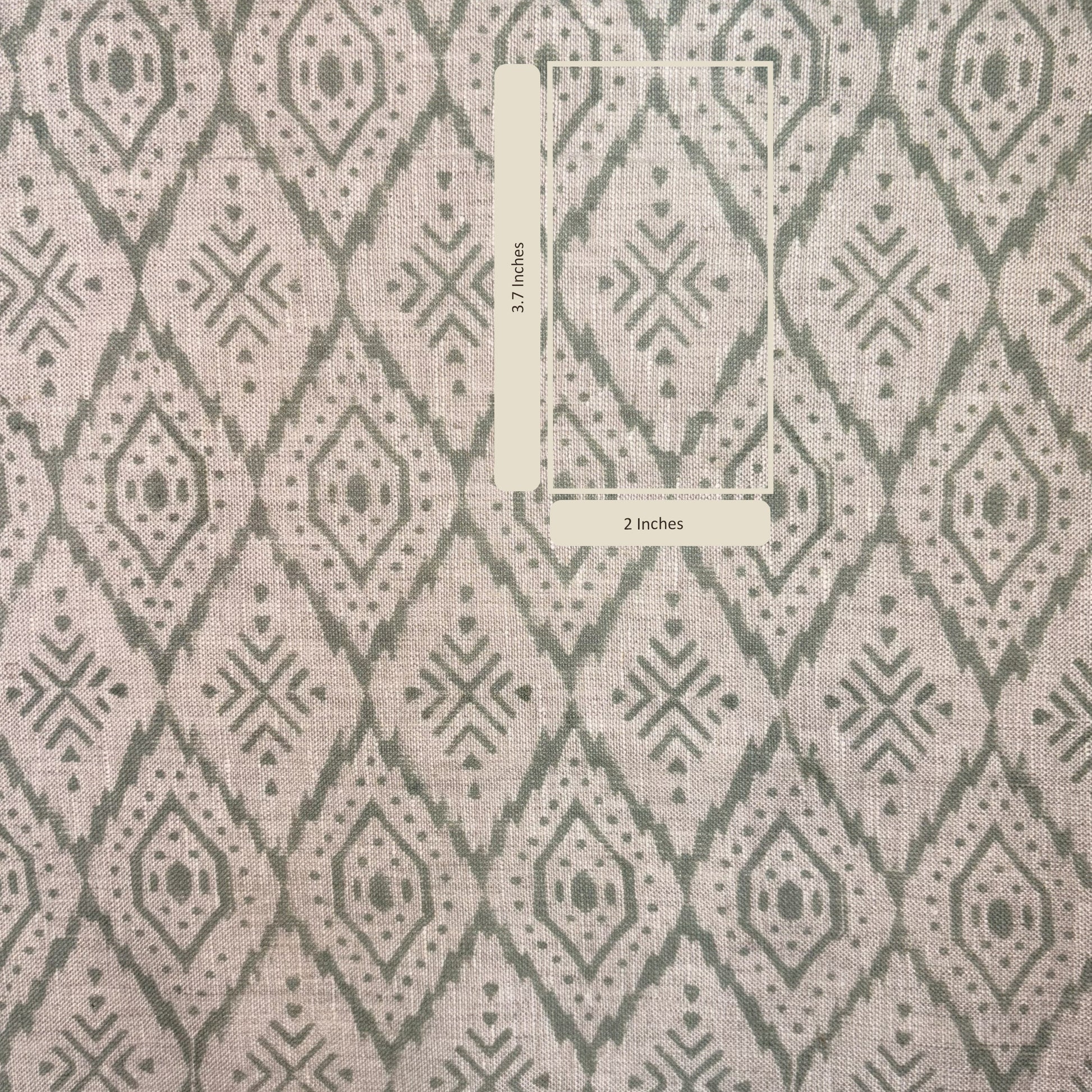 Fabric with diamond pattern and measurement scale