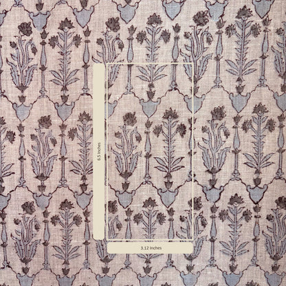 Sehrh Linen 58" Block-Printed Buta Upholstery Fabric