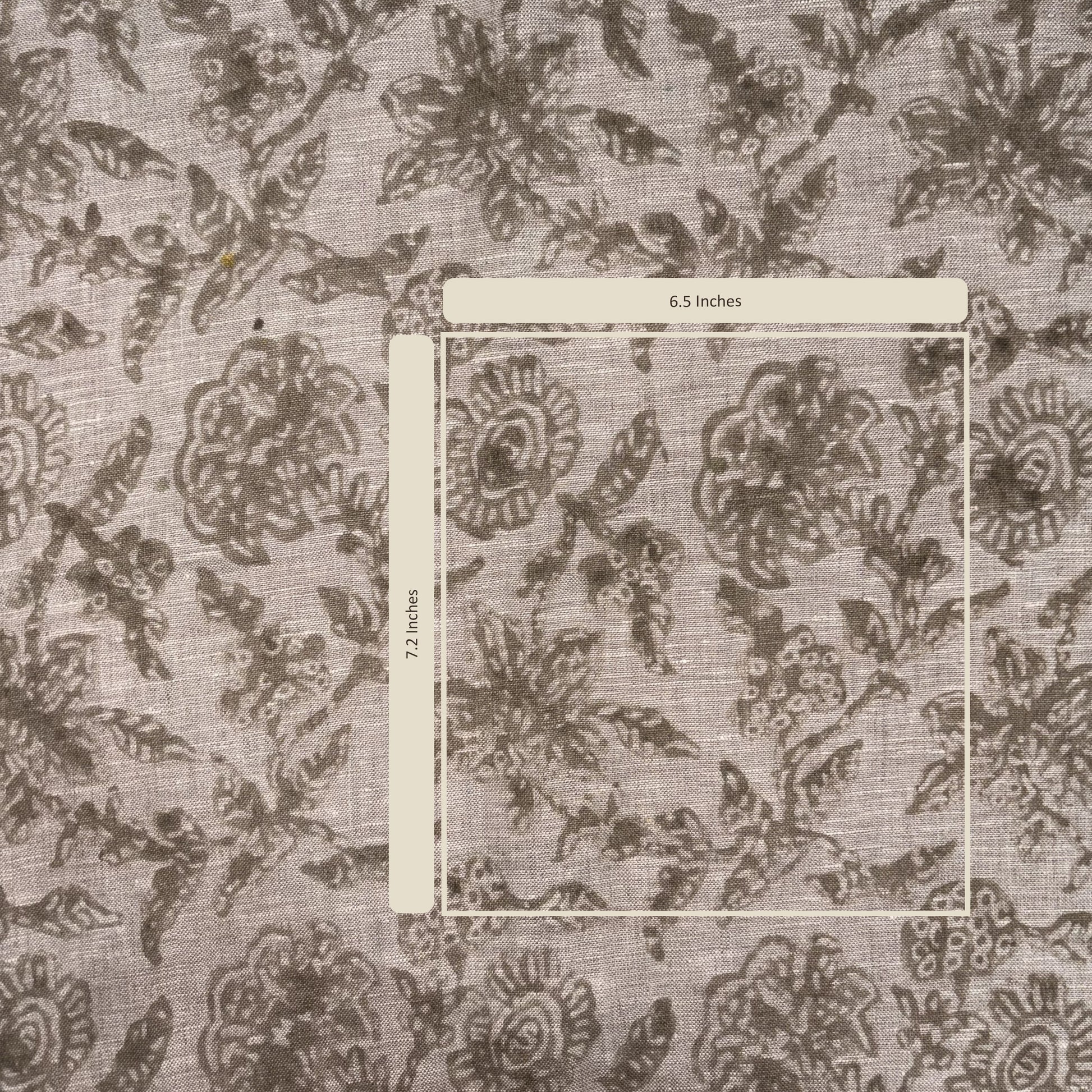 Floral patterned fabric with measurement overlay