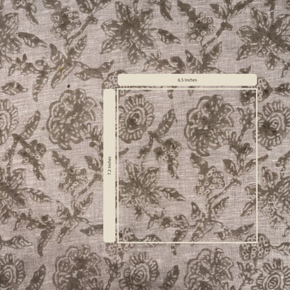 Floral patterned fabric with measurement overlay