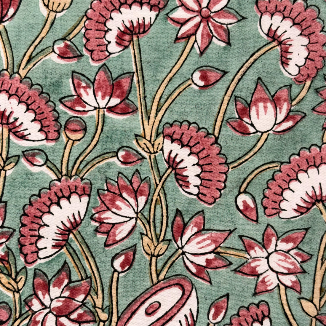 Avyara Cotton 110" Block-Printed Jaal Upholstery Fabric