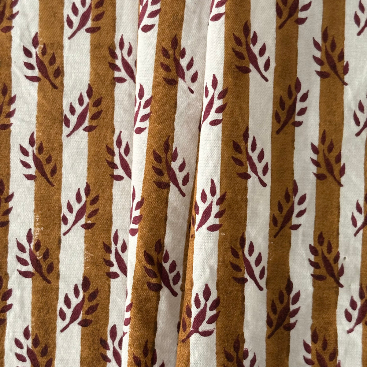 Eshira Cotton 110" Block-Printed Stripe Upholstery Fabric