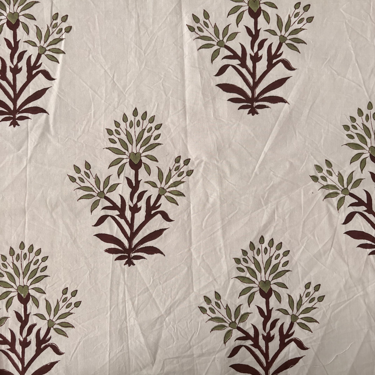 Aavira Cotton 110" Block-Printed Buta Upholstery Fabric